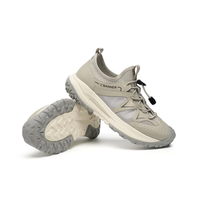 C°BANNER Breathable And Lightweight Low Top Casual Shoes Men's Ecru-4