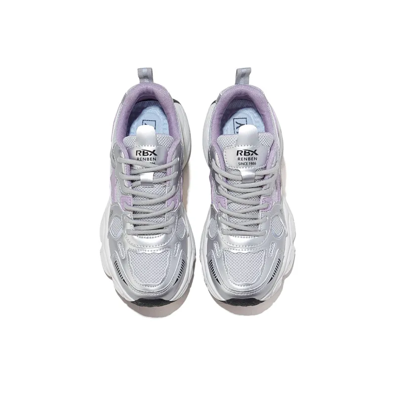 RENBEN Breathable Lightweight Height Increasing Low Top Chunky Sneakers Women's Purple-3