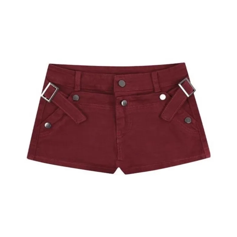 YEARNED Denim Shorts Women's Red-0