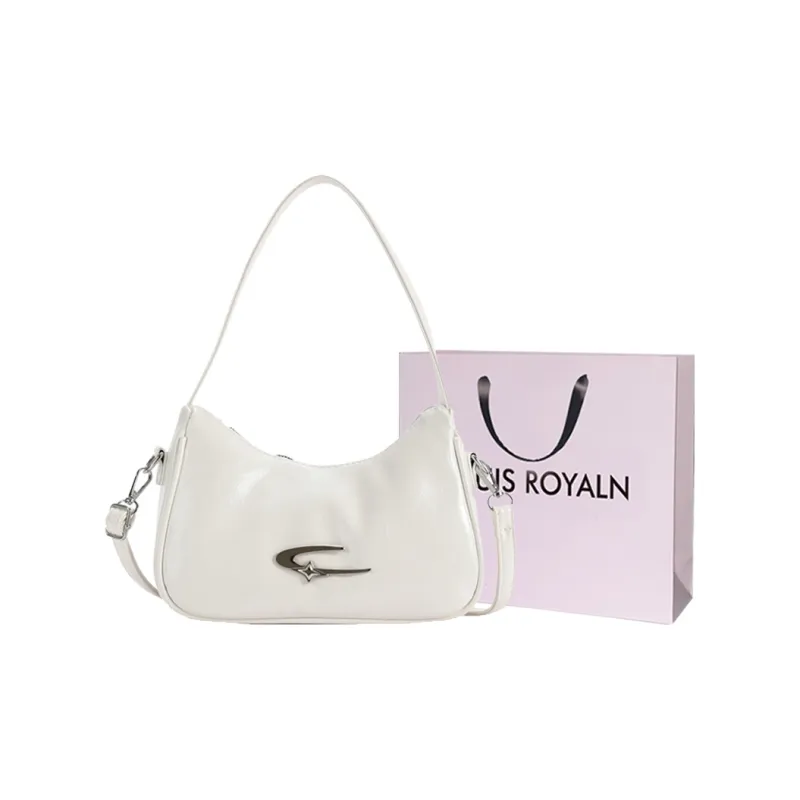 LOUIS ROYALN PU Underarm Shoulder Bag Unisex Ecru/Silver/Black-0