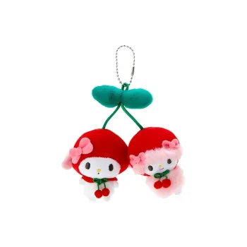 Sanrio My Melody Cherry Styling Brooch Dolls Plush Pendant 9cm High