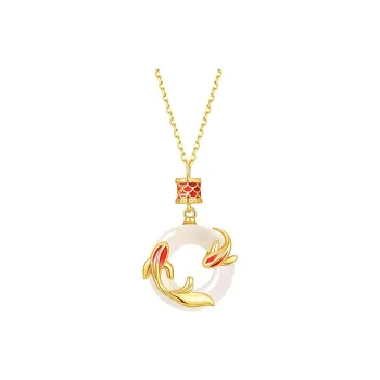 Bear Silversmith Chalcedony Necklaces Women's