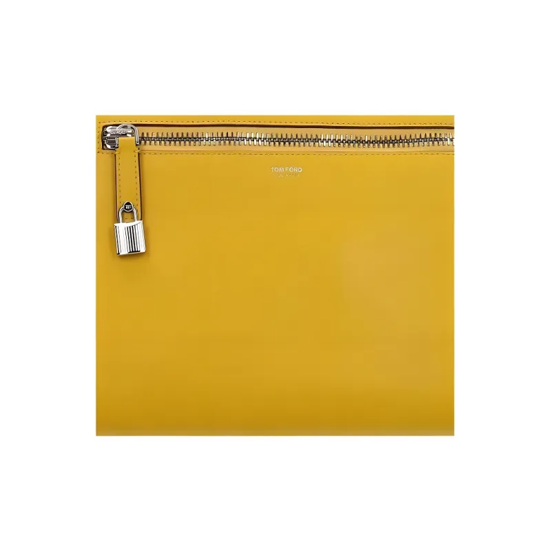 TF Leather Clutch Women's Yellow-3