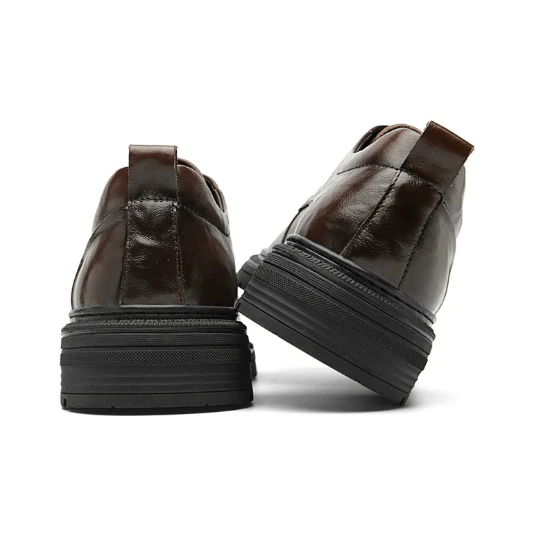 SEPTWOLVES Dress Shoes Men Low Top Black/Brown-11