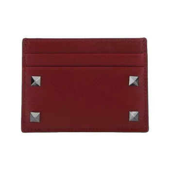Valentino Cow Leather Wallet Unisex Burgundy