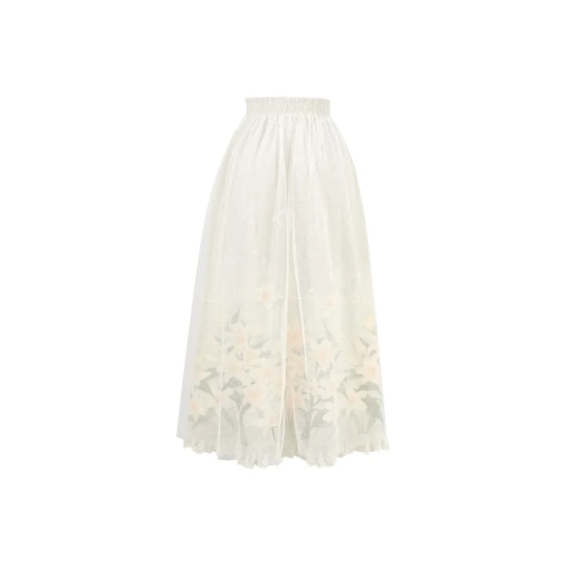 SNBL Casual Long Skirts Women's Apricot-1