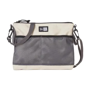 New Era Polyester Shoulder Bag, Crossbody Bag Unisex Beige & Gray