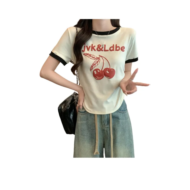 HTHK T Shirts Women's Apricot-0