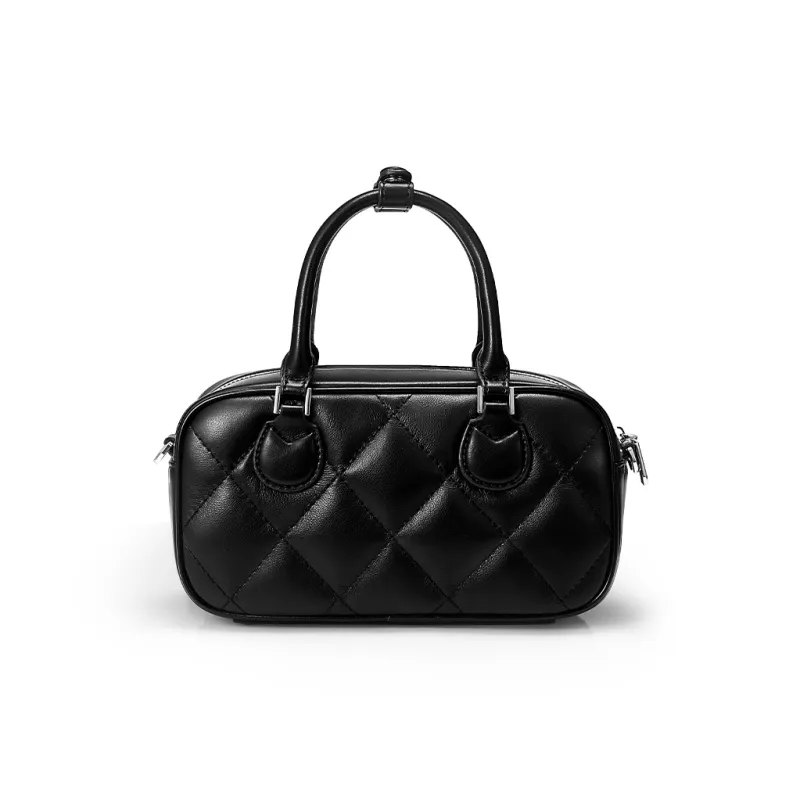 JUST STAR Synthetic Leather Small Square Bag, Shoulder Bag, Crossbody Bag, Handbag Trumpets Women's White/Black-31