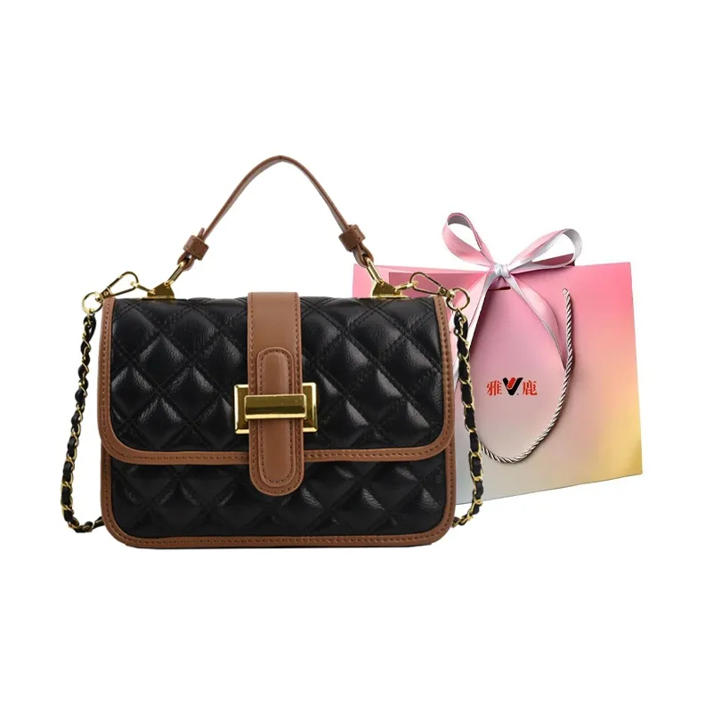 Yalu PU Small Square Bag, Shoulder Bag, Crossbody Bag, Handbag Women's White/Black-7