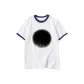 White with Navy Blue Edge