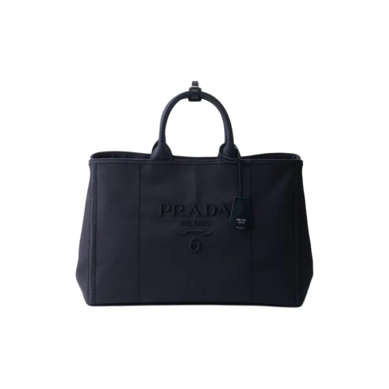 PRADA Cotton Tote Bag, Shopping Bag, Shoulder Bag, Handbag Extra Large Men's Sea Blue-0