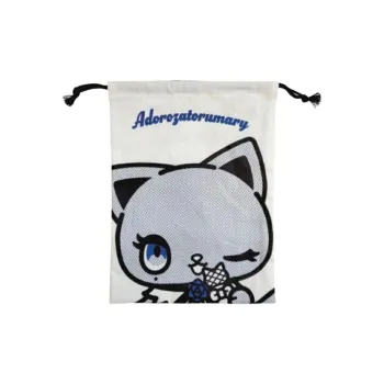 Sanrio Cotton Drawstring Bag Travel Storage Bag Unisex Blue & White