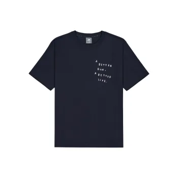 New Balance NB Grey T Shirt Men's Navy Blue