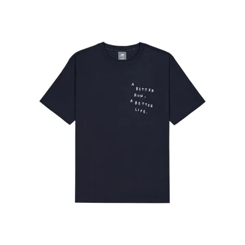 New Balance NB Grey T Shirt Men's Navy Blue