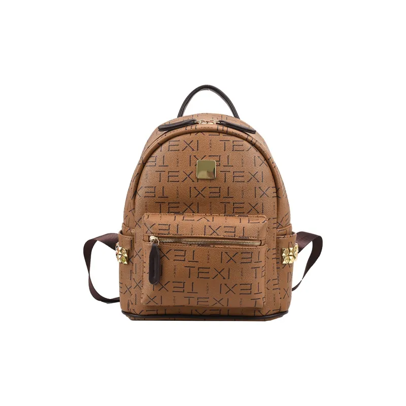Yalu PU Backpack Women's White/Coffee/Brown-12