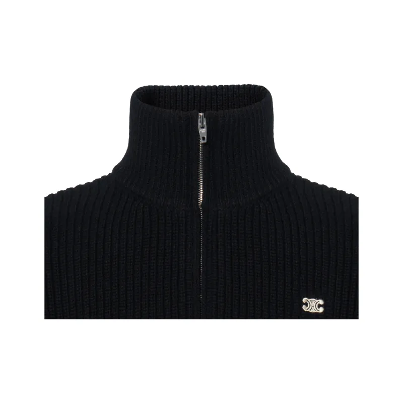 CELINE Triomphe Trucker Sweater In Ribbed Wool-7