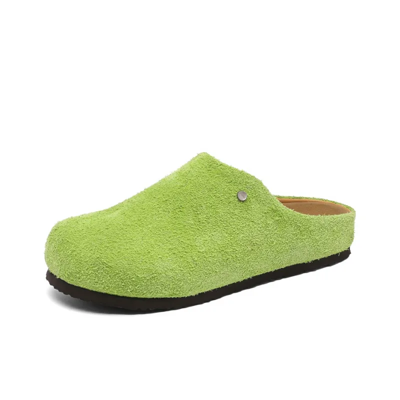 WEISHIBANGWEI Rubber Sole Slip Resistant Closed Toe Slippers Unisex Apple Green-8
