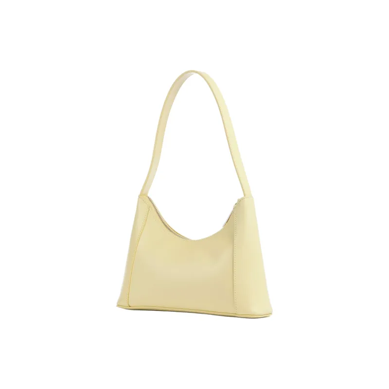 Furla Diamante Fine Grained Leather Shoulder Bag Mini Women's Light Yellow-1