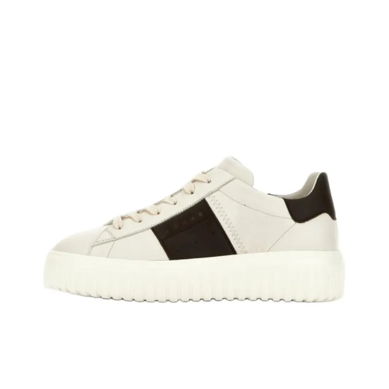 HOGAN H Stripes Low Top Skateboard Shoes Men's Ivory-0