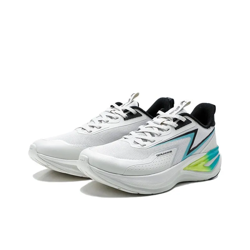 QIAODAN Anti Slip Wear Resistant Low Top Casual City Commute Running Shoes Men's Crescent Gray Black-2