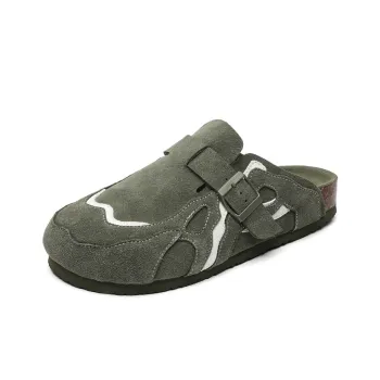 XIAOTOULANG Cork Sole Stitching Odor Resistant Slip Resistant Closed Toe Slippers Unisex