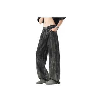 ALCOFM Jeans Unisex Stone Washed Gray