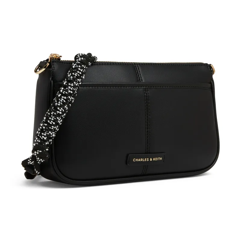 CHARLES&KEITH PU Crossbody Bag, Shoulder Bag Trumpets Women's Cream Milk White/Black-5