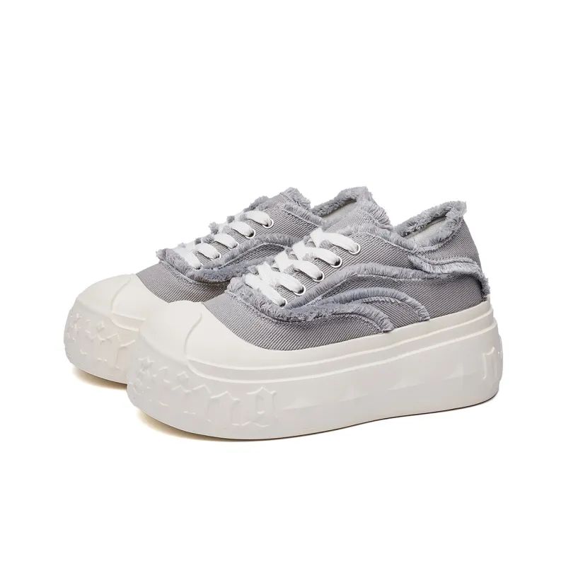 IHBOZ Slip Resistant, Abrasion Resistant, Breathable, Lightweight, Height Increasing Low Top Casual Shoes Women's Gray-1