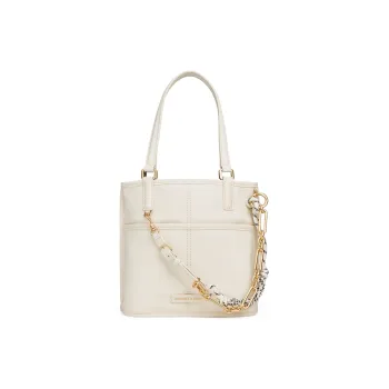 CHARLES&KEITH PU Shoulder Bag Trumpets Women's Cream Milk White