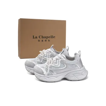 La Chapelle Wear resistant, Lightweight, Breathable, And Non slip. Low Top Chunky Sneakers Women's Gray