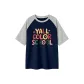 Navy Blue & White Heather Gray
