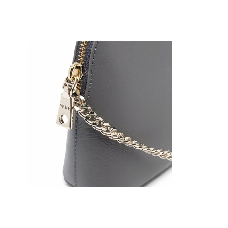 DKNY Cow Leather Shoulder Bag Crossbody Bag Women's Gray-3