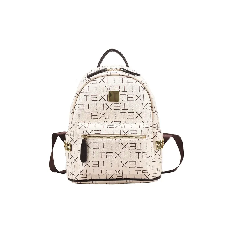 Yalu PU Backpack Women's White/Coffee/Brown-0