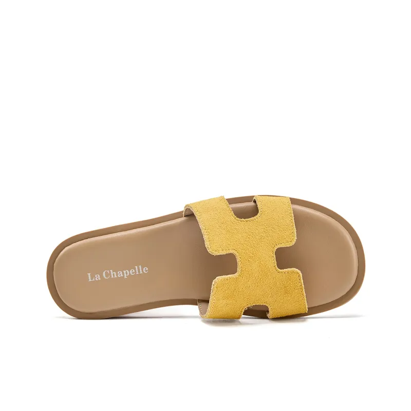 La Chapelle Slip Resistant Odor Resistant Abrasion Resistant Quick Dry Slide Slippers Women's Yellow-2
