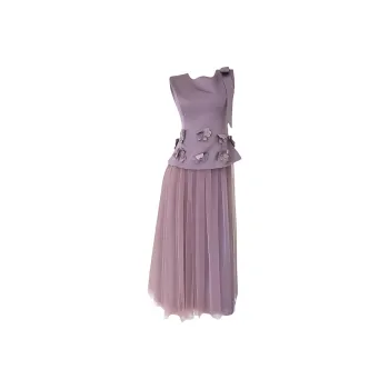 DOKZB Sleeveless Dresses Women's Bell Blue Purple