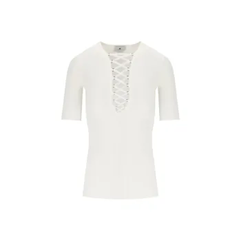 Elisabetta Franchi Crossover lace Knitted Top