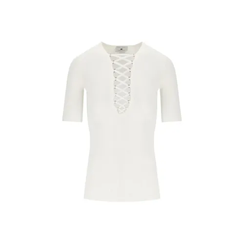 Elisabetta Franchi Crossover lace Knitted Top