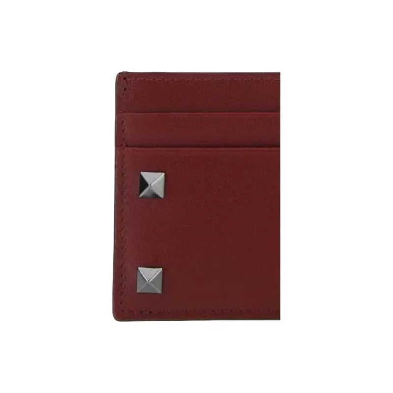 Valentino Cow Leather Wallet Unisex Burgundy-3