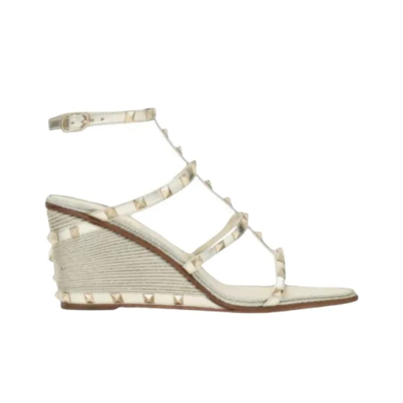 Valentino Roman Sandals 8cm Women's Gold-1