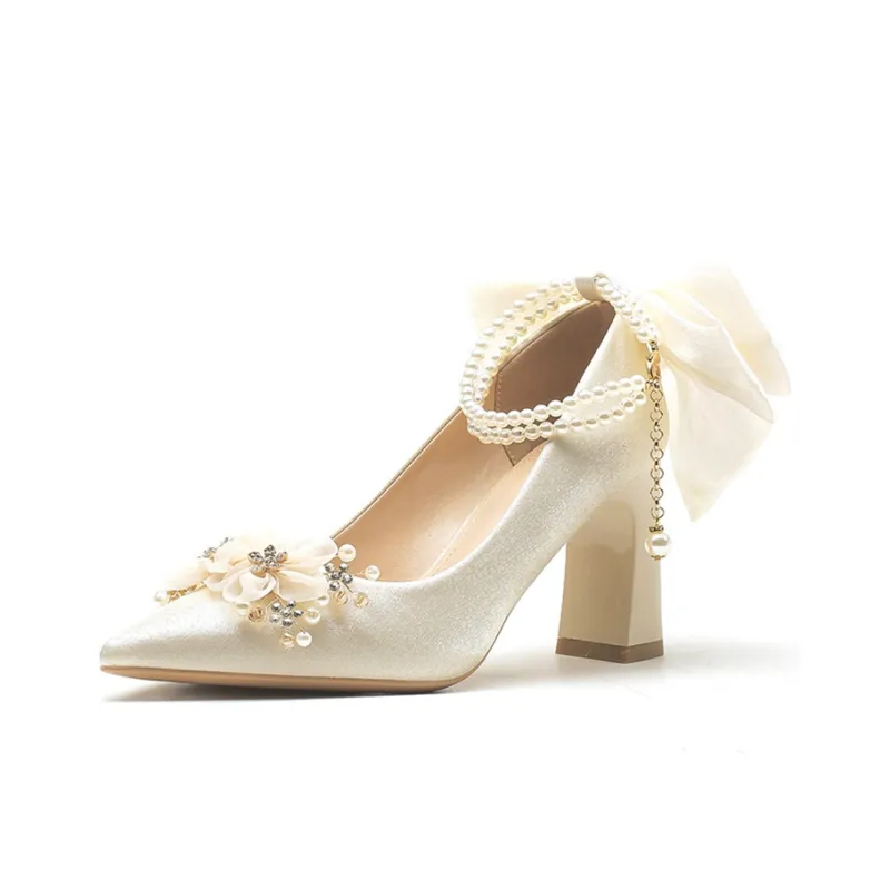 KATHRYN WILSON Chunky Heel High Heels Women's Apricot-0