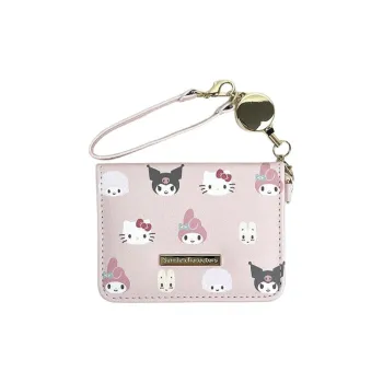 Sanrio Synthetic Leather Card Holder Women's Pink