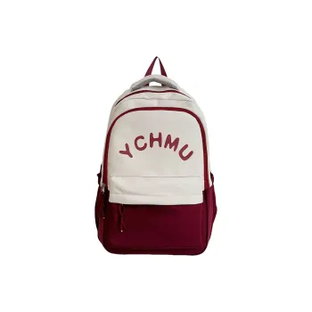 BRABOSTON Nylon Backpack Unisex White & Red/White & Blue/White & Green/White & Black/White & Gray