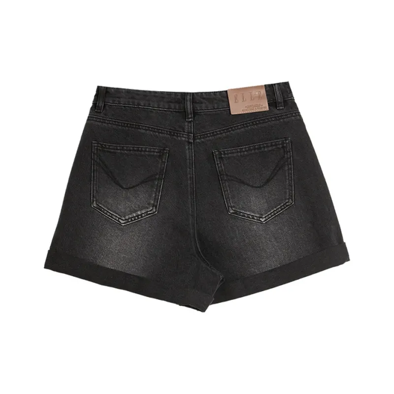 ELLE Denim Shorts Women's Dark Gray-1
