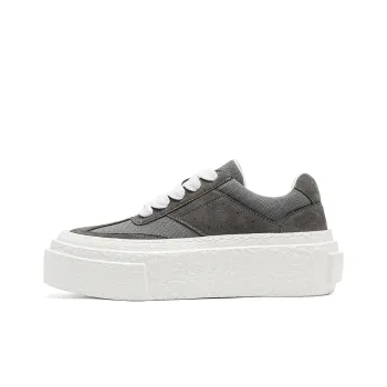 WEISHIBANGWEI Height Increasing Low Top Skateboard Shoes Men's Gray