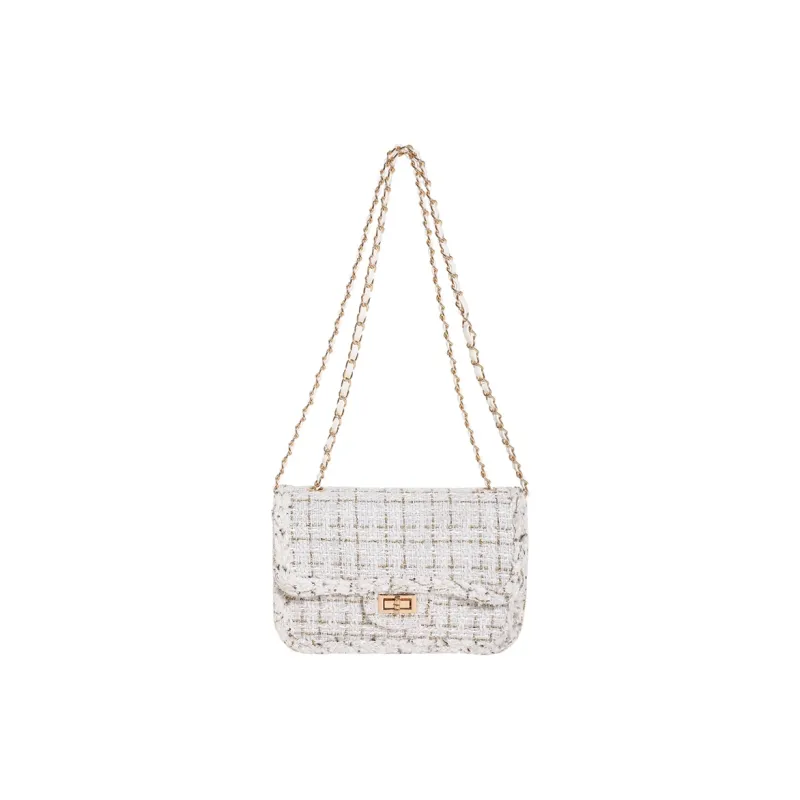 Yalu Woven Crossbody Bag, Shoulder Bag Women's White/Black-1