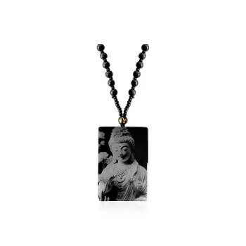 Tang Zhi Natural Obsidian Necklaces Unisex