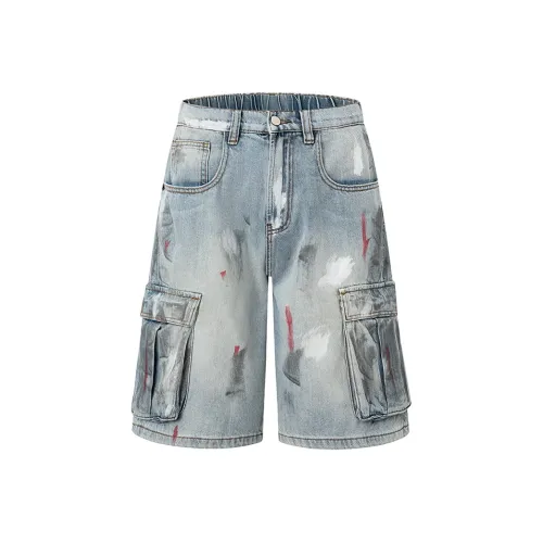 ZENGZHI Denim Shorts Unisex Premium Dirty Blue