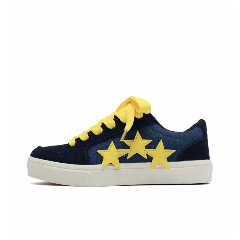 CHERRY&KALIKA Skateboard Shoes Women's Low Top Navy Blue-4