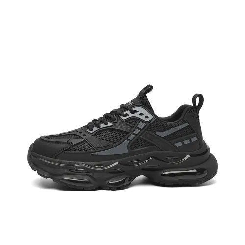 FAIRWHALE Cushioning Low Top Chunky Sneakers Men's Black
